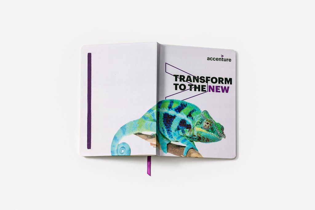 Accenture transform to the new digitally printed customized notebooks