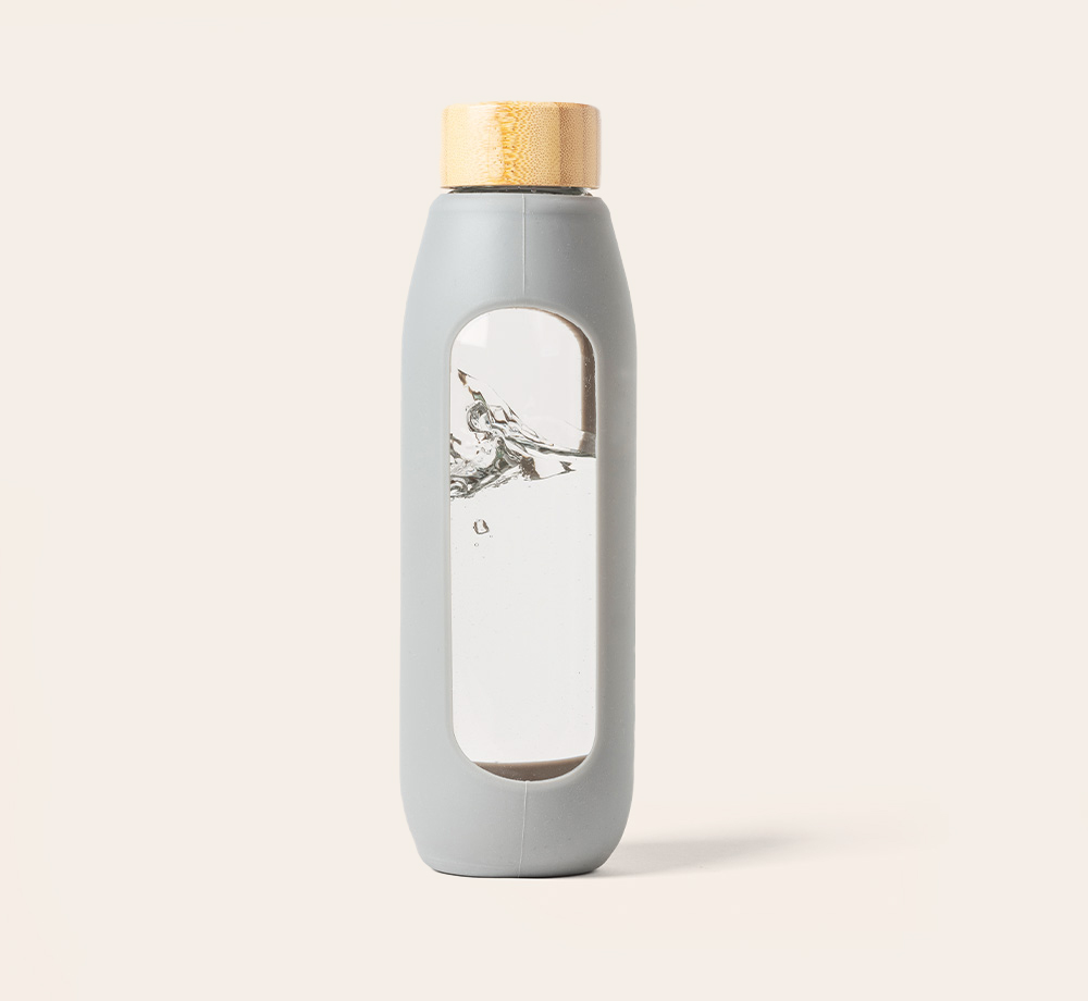 600ml Glass Bottle with Silicone Grip