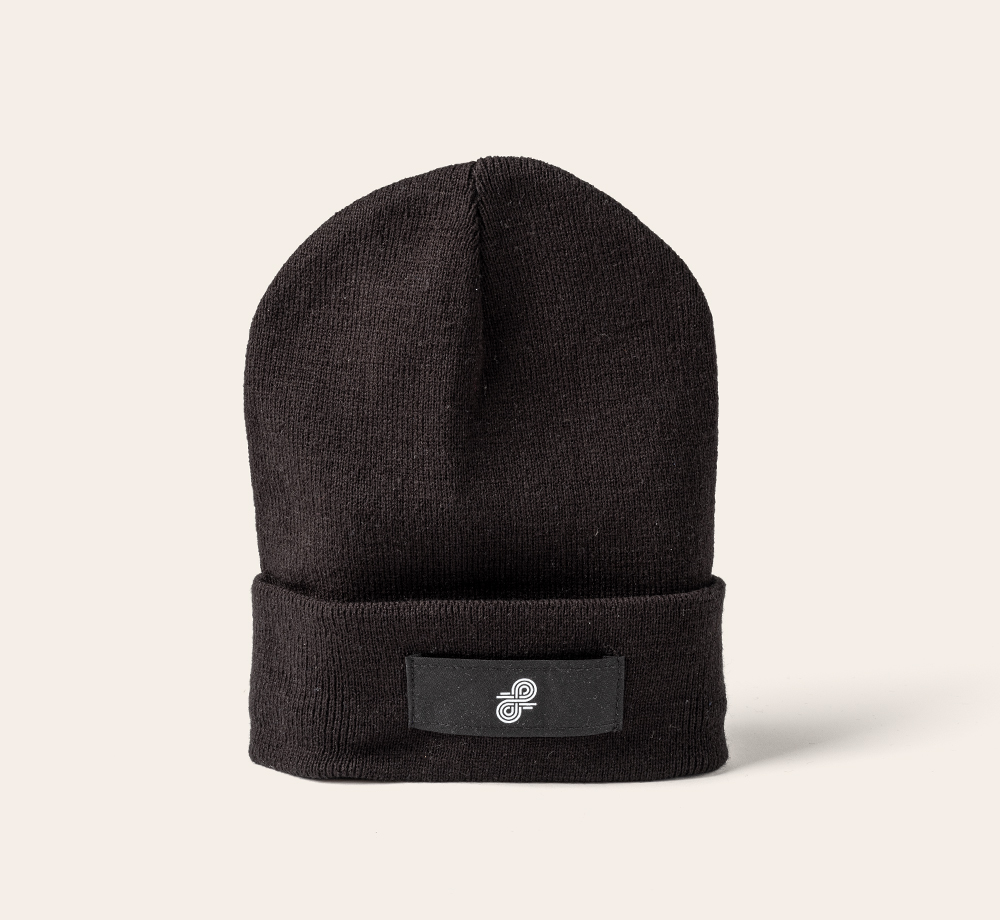 Rib Knit Beanie with Patch