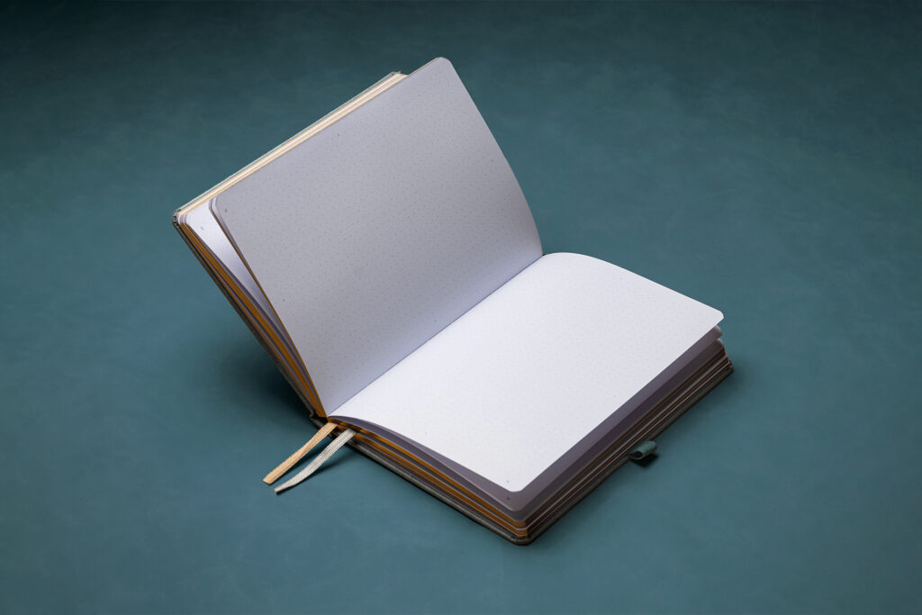 margaux moon journal with dot grid print custom printed inside pages - bullet journal