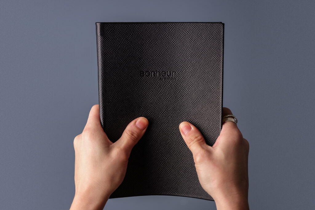 customised stone journal notebook with flexi over
