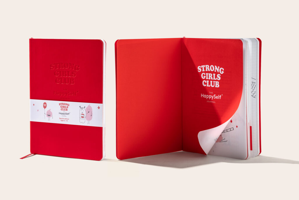Red Strong Girls Club x HappySelf journal notebooks with printed pages