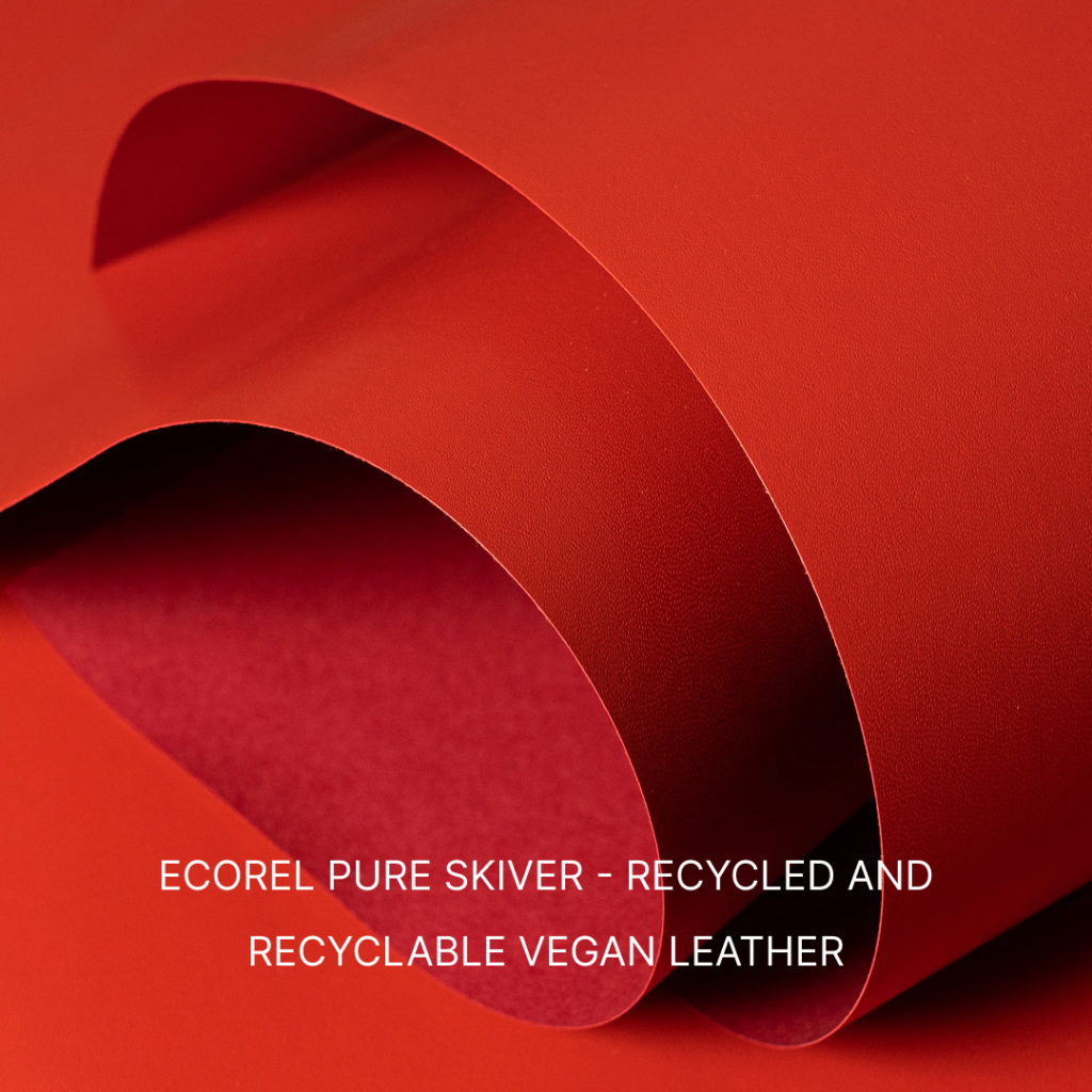 Ecorel pure skiver recycled vegan leather material by Winter & Company Ecorel pure skiver recycled vegan leather material by Winter & Company