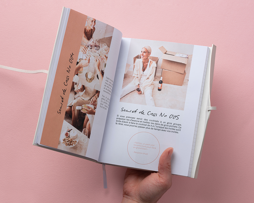 custom printed inside pages example on a wraparound notebook