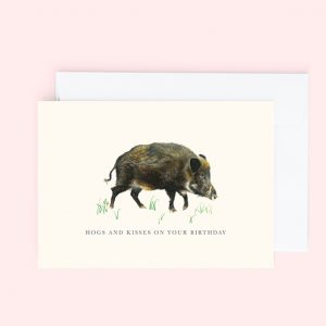 Customisable Birthday greeting card with a Hog