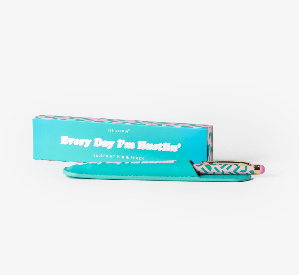 ‘Every Day I’m Hustlin’ Pen and Case by Yes StudioStationery| Bookblock
