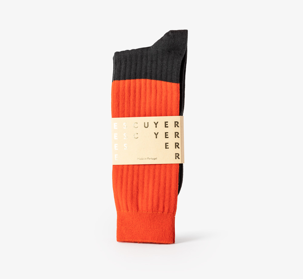 Tangerine Tango Colour Block Socks Size 6-10.5 by EscuyerMen's| Bookblock