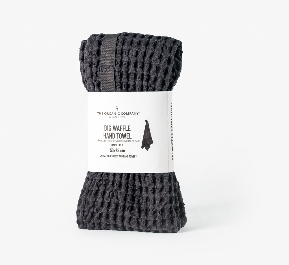 Big Waffle Hand Towel Dark Grey by The Organic CompanyHome| Bookblock