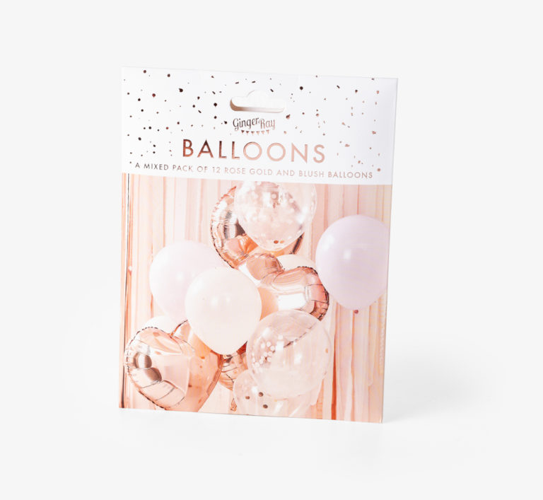 Rose Gold and Blush Balloon Bundle Bookblock Cards, Stationery and