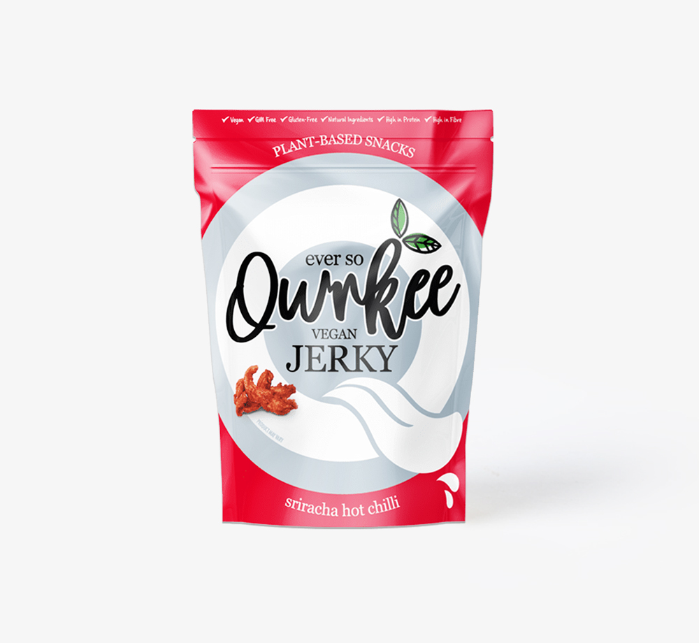 Sriracha Hot Chilli Vegan Jerky 35g by QwrkeeEat & Drink| Bookblock