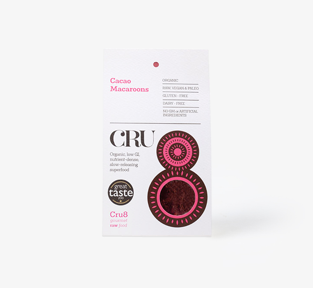 Raw Cocoa Macaroons 160g by Cru8Eat & Drink| Bookblock