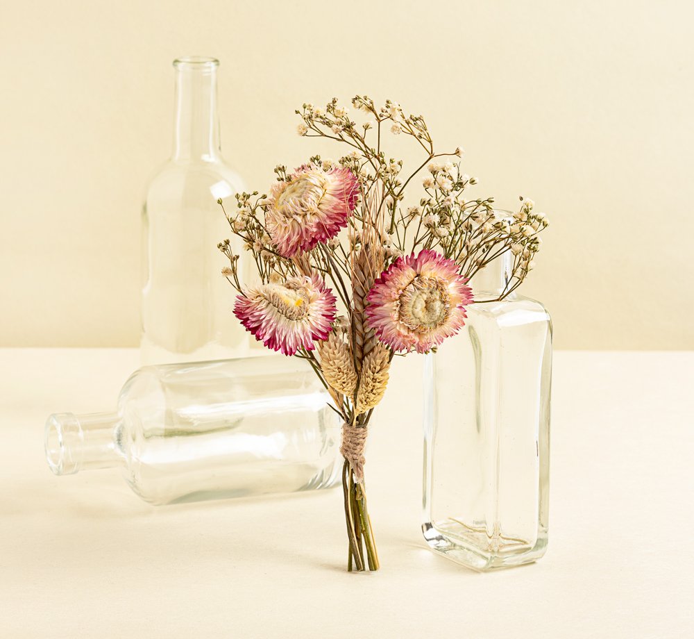 Pink Acrolinium Dried Flower Arrangement by Bookblock FloristsCorporate Gifts| Bookblock