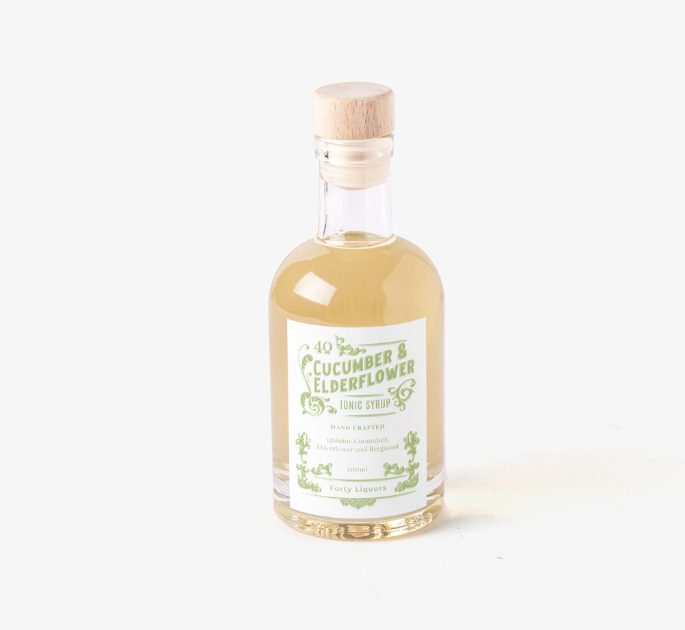Cucumber & Elderflower Tonic Syrup 20cl by Forty LiquorsCorporate Gifts| Bookblock