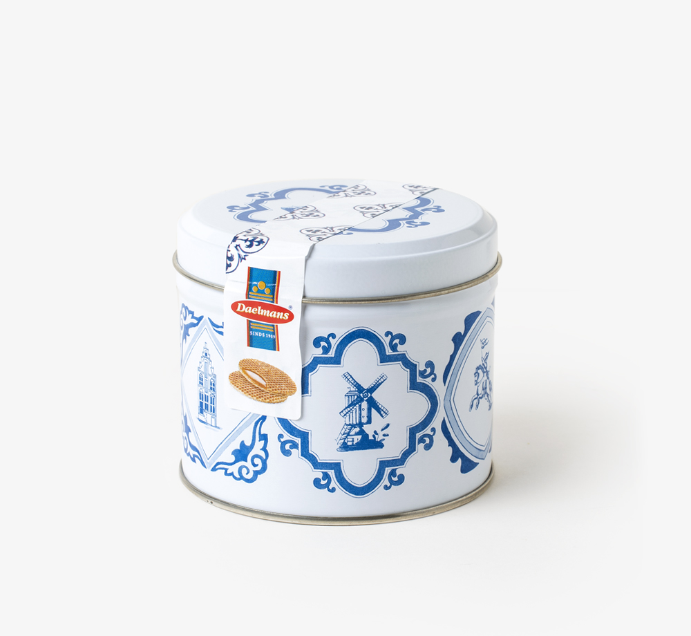 Caramel Stroopwafels in Delft Blue Tin by DaelmansCorporate Gifts| Bookblock