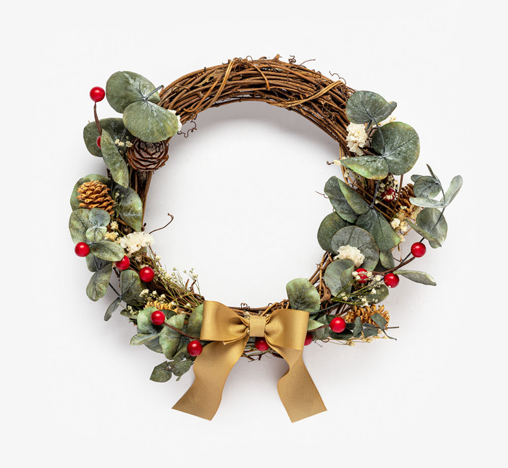 Handmade Christmas Wreath with Bow by Bookblock FloristsCorporate Gifts| Bookblock
