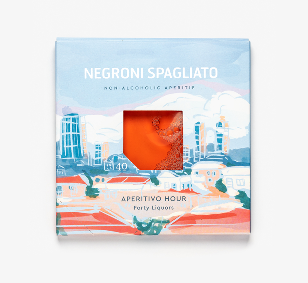 Non-Alcoholic Negroni Spagliato Spritz by Forty LiquorsCorporate Gifts| Bookblock