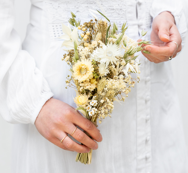 White Helichrysum Medium Dried Bouquet by Bookblock FloristsCorporate Gifts| Bookblock