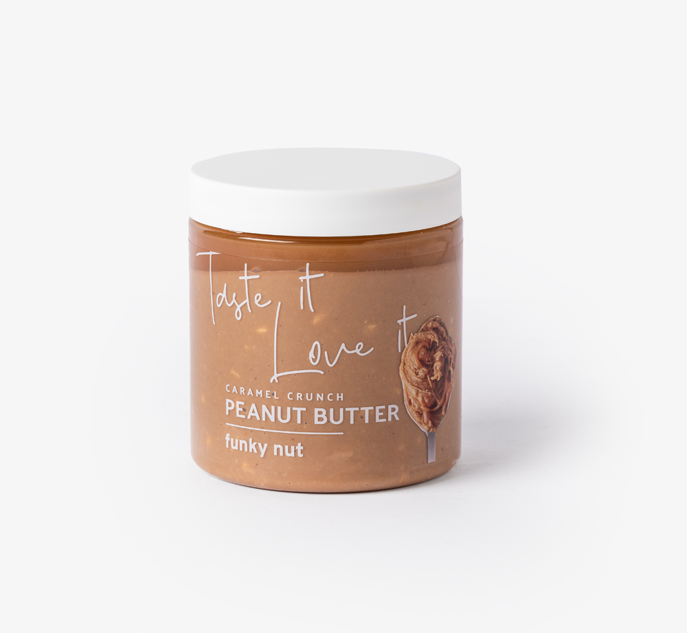 Caramel Crunch Peanut Butter 265g by Funky Nut CoEat & Drink| Bookblock