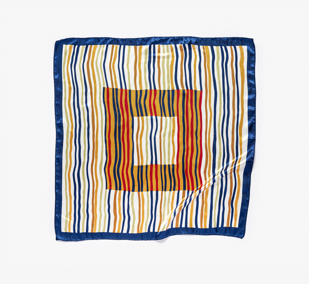 Blue & White Stripe Satin Handkerchief by BookblockHome| Bookblock