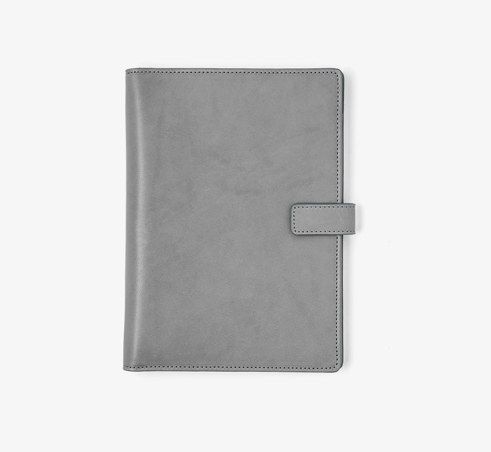 A5 Grey Leather Folio by BookblockLeather| Bookblock