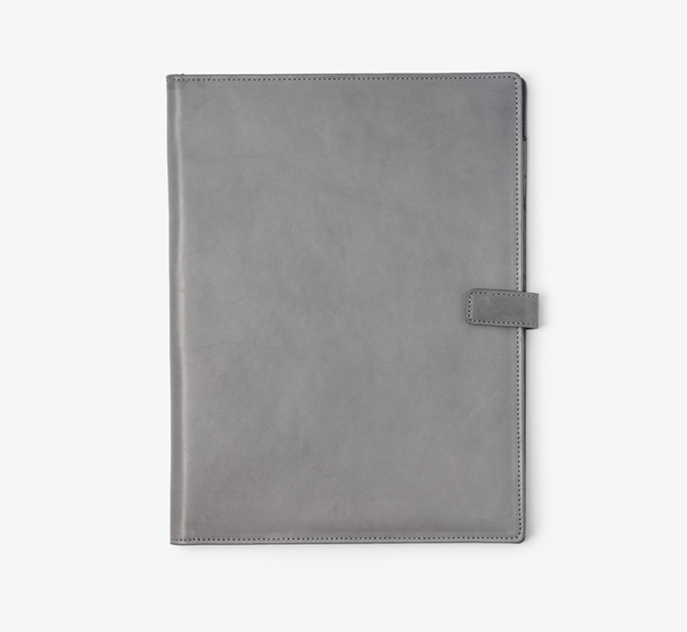 A4 Grey Leather Folio by BookblockLeather| Bookblock