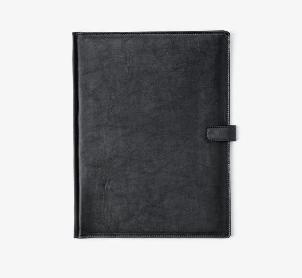 A4 Black Leather Folio | Bookblock | Cards, Stationery and Gift Boxes