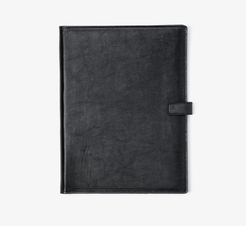 A4 Black Leather Folio by BookblockLeather| Bookblock