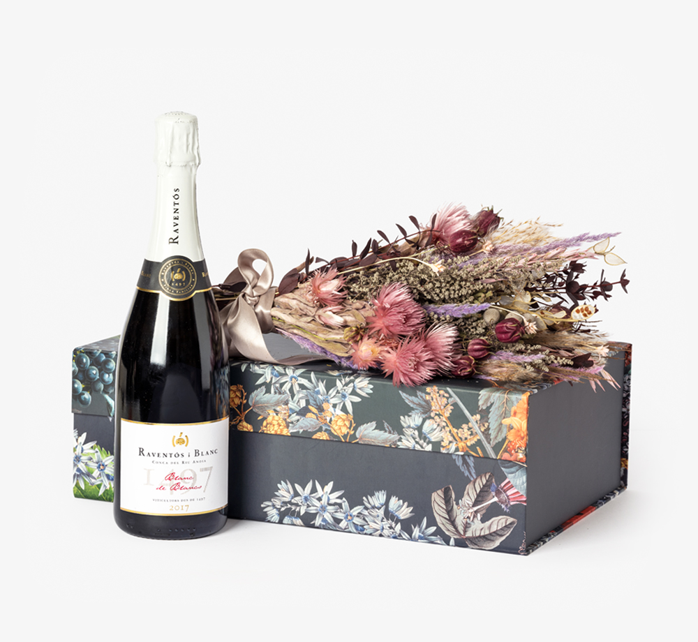 Blanc de Blancs & Nigellas ‘Flowers and Champagne’ by Flowers & BubblesGift Box| Bookblock