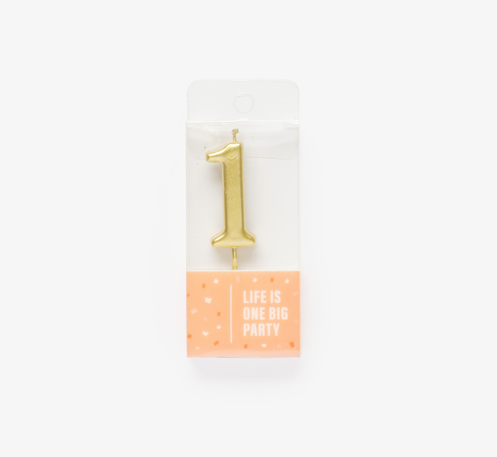 Gold Candle ‘1’ by Life Is One Big PartyLifestyle & Games| Bookblock