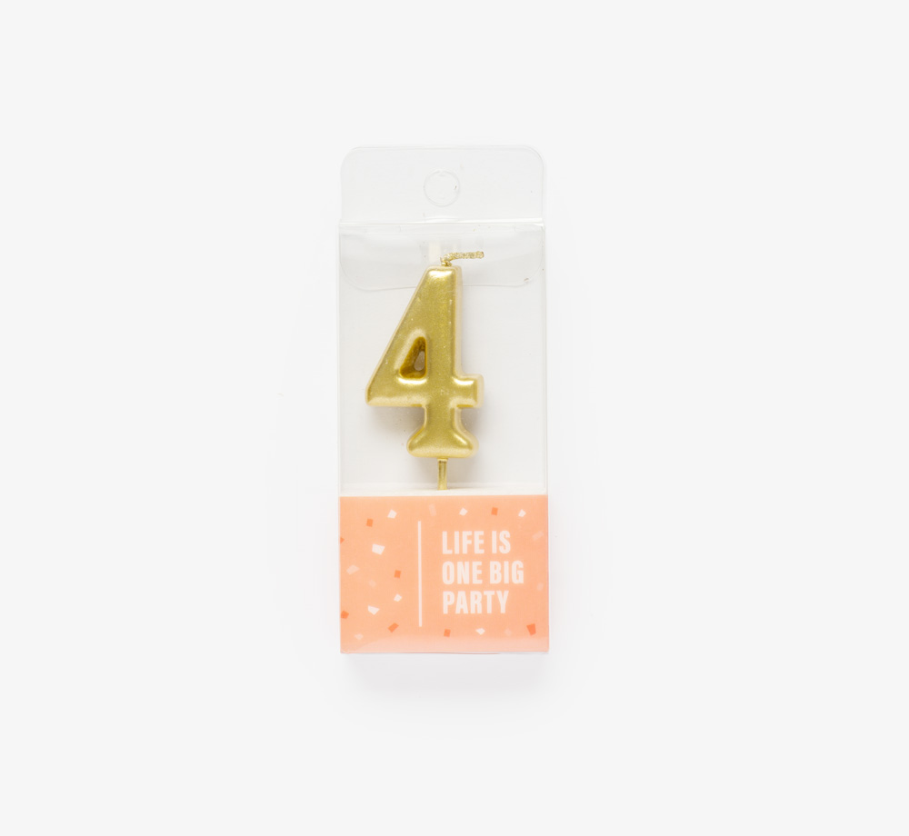 Gold Candle ‘4’ by Life Is One Big PartyLifestyle & Games| Bookblock