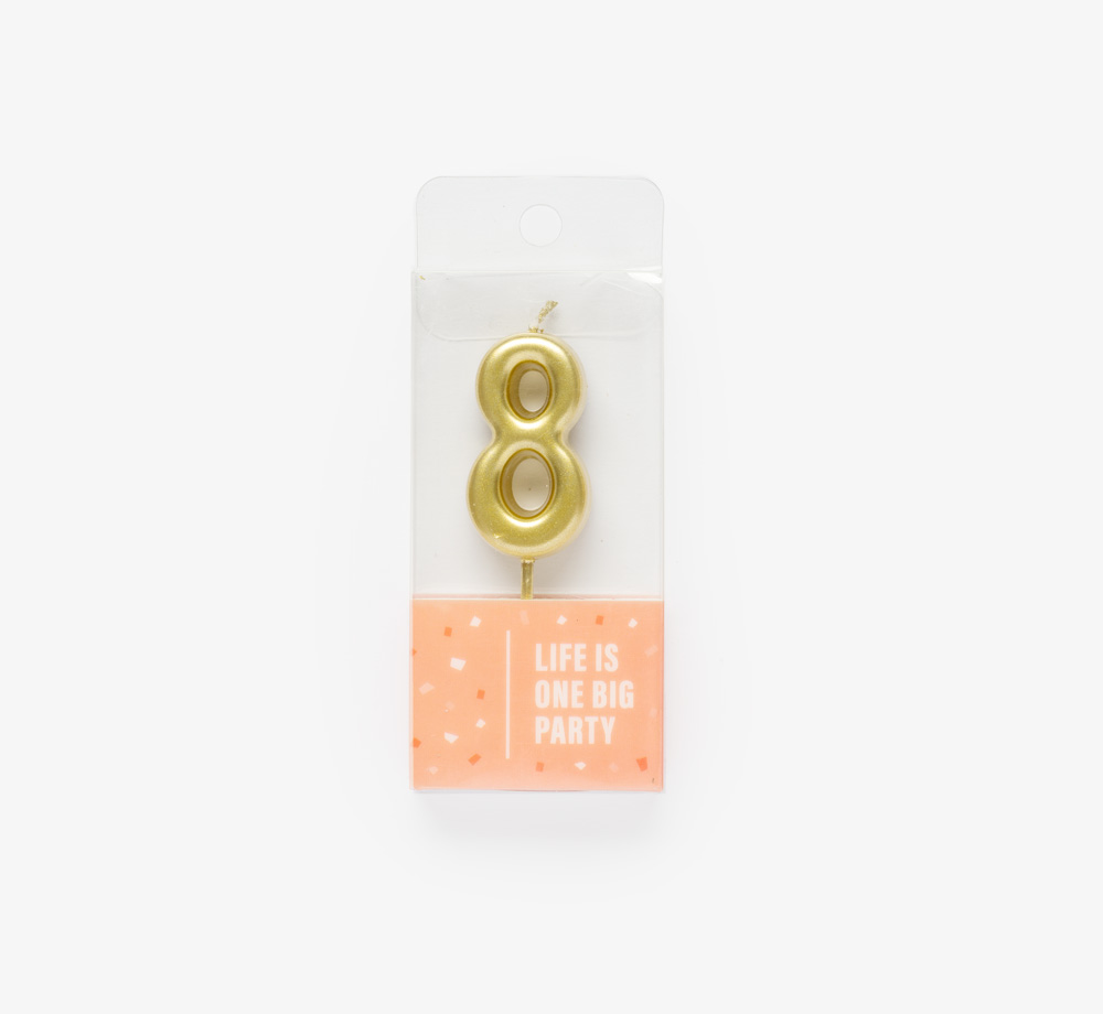 Gold Candle ‘8’ by Life Is One Big PartyLifestyle & Games| Bookblock