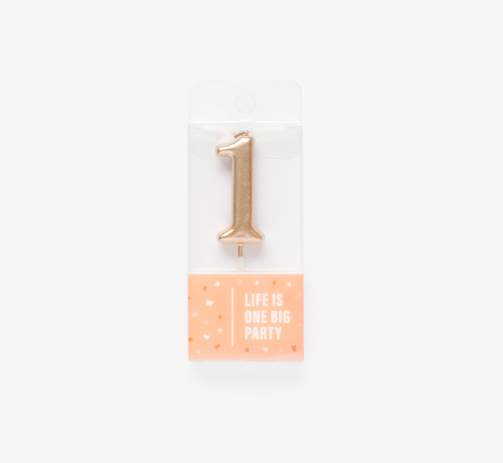 Rose Gold Candle ‘1’ by Life Is One Big PartyLifestyle & Games| Bookblock