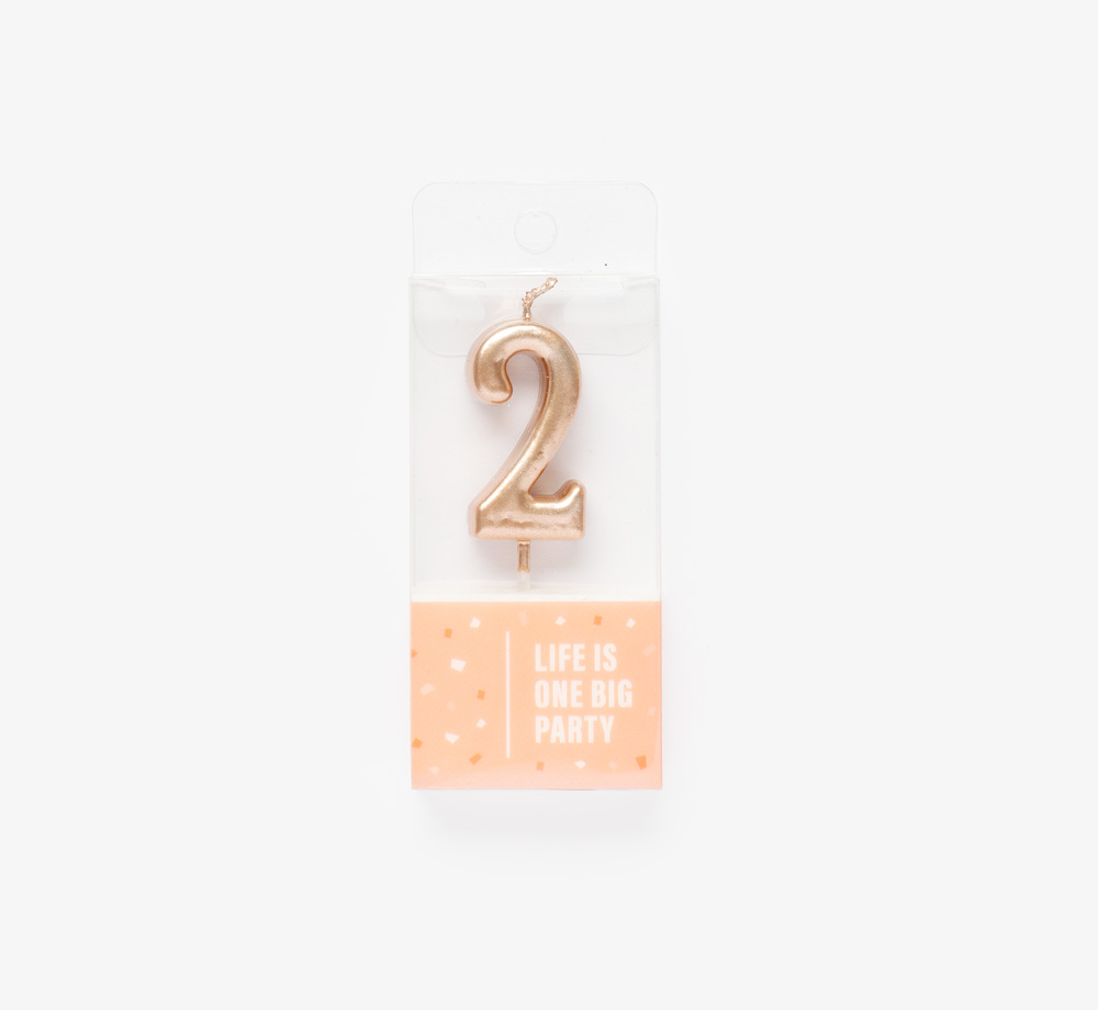 Rose Gold Candle ‘2’ by Life Is One Big PartyLifestyle & Games| Bookblock