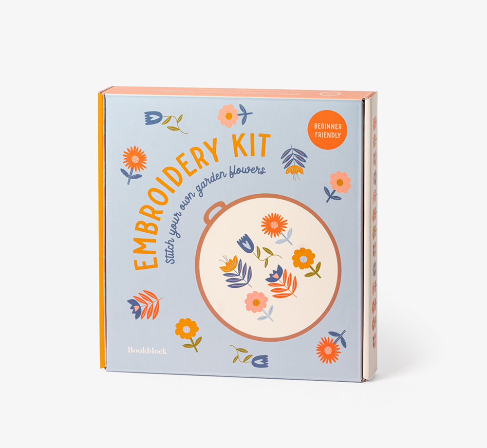Flower Garden Embroidery Kit by BookblockGift Box| Bookblock