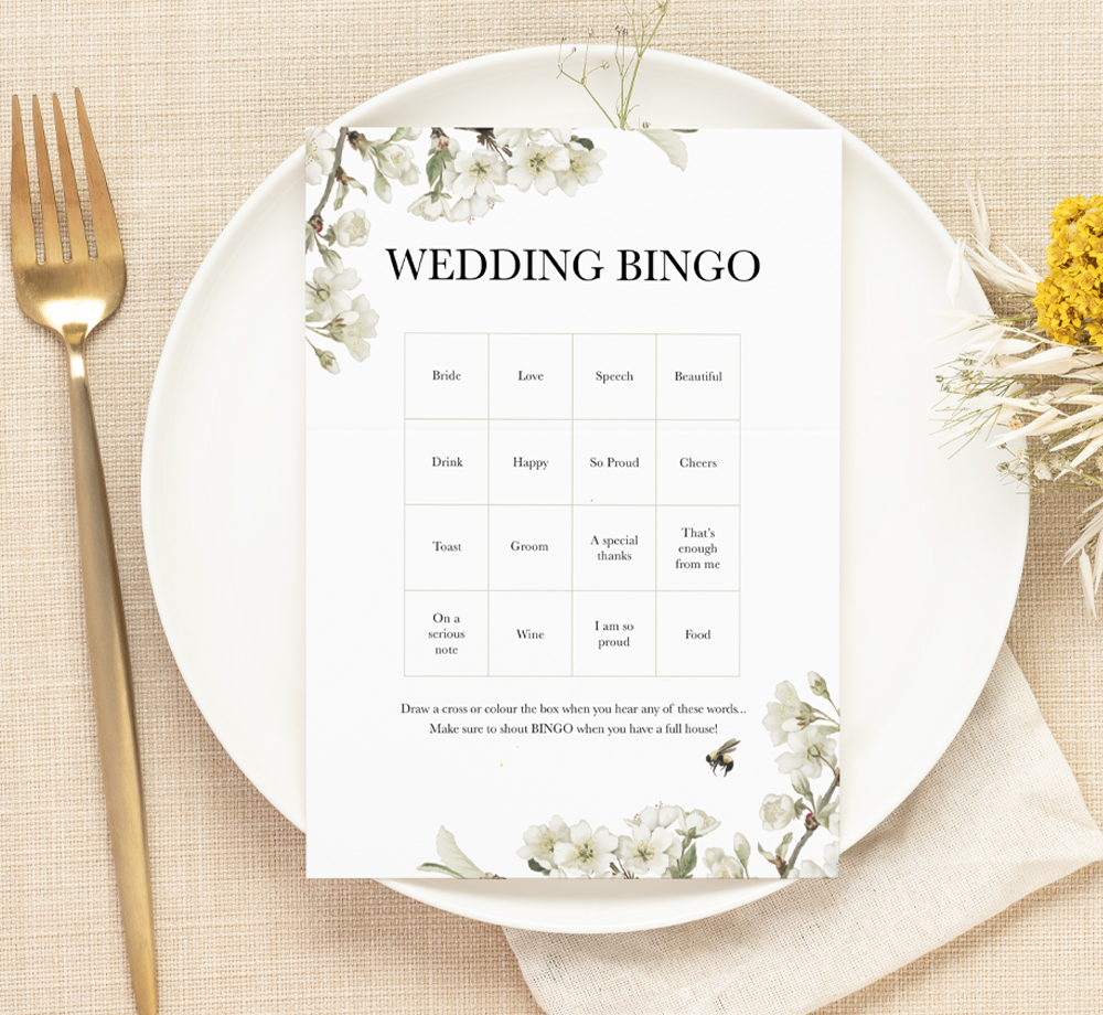 Floral Bingo Wedding Favour by BookblockGift| Bookblock