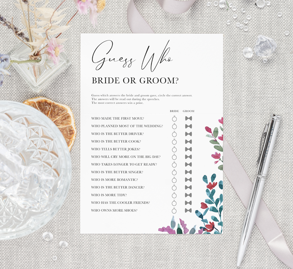 Guess Who Bride or Groom Wedding Favour by BookblockGift| Bookblock