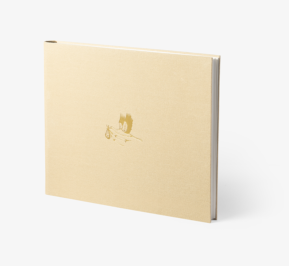 Stork Foiled Cream Cloth Photo Album by BookblockAlbums| Bookblock