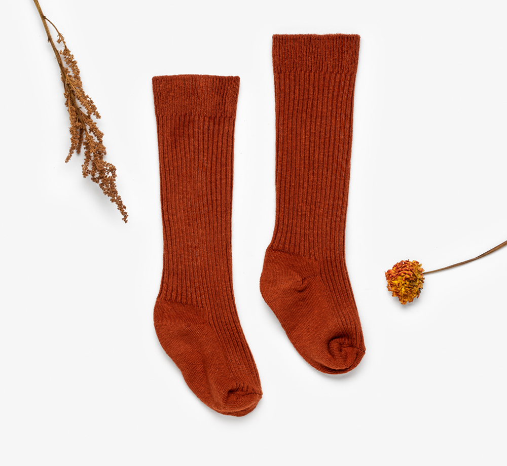 Rib Knit Children’s Socks – Rust by BookblockBaby & Kids| Bookblock