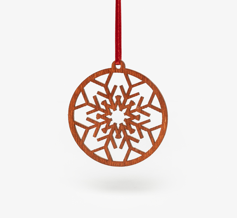 Intricate Snowflake Wooden Decoration by BookblockCorporate Gifts| Bookblock