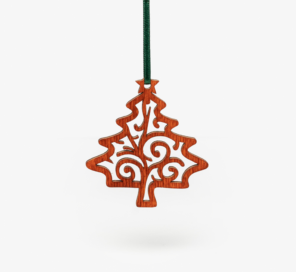 Patterned Tree Wooden Decoration by BookblockCorporate Gifts| Bookblock