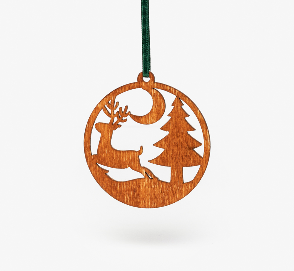 Woodland Reindeer Wooden Decoration by BookblockCorporate Gifts| Bookblock