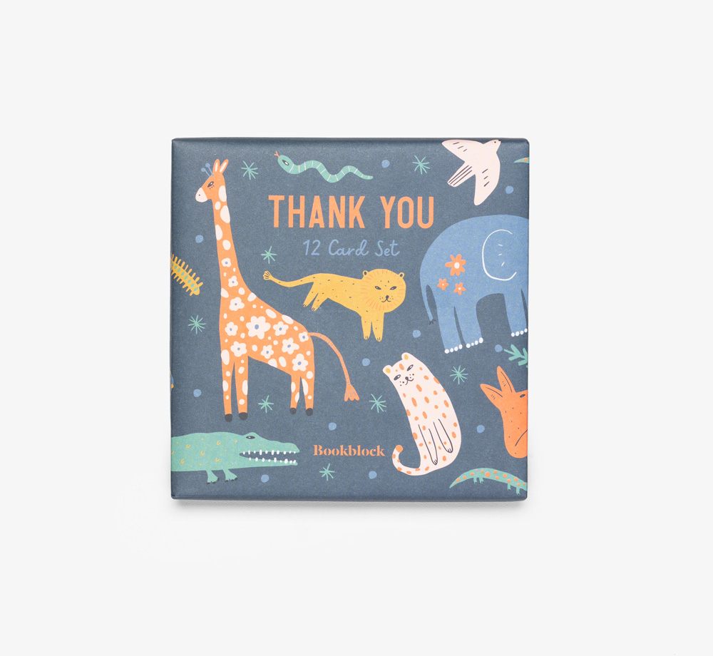 Animal Thank You Card Set by BookblockStationery| Bookblock