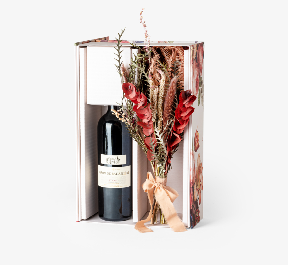 Omaira and Syrah ‘Wine & Flowers’ by Wine & FlowersGift Box| Bookblock
