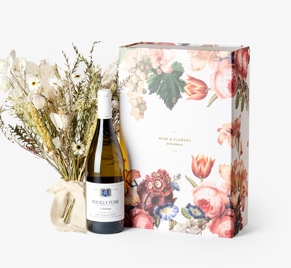 Isla and Pouilly-Fumé ‘Wine & Flowers’ by Wine & FlowersGift Box| Bookblock