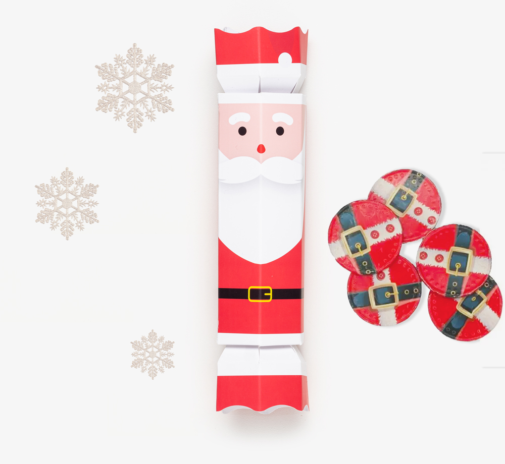 Santa Cracker with Chocolate Santa Belts by BookblockCorporate Gifts| Bookblock