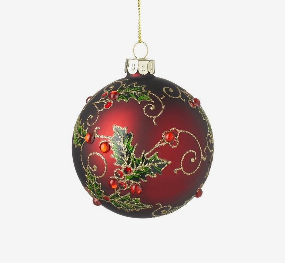 Christmas Holly Bauble Decoration by BookblockGift| Bookblock