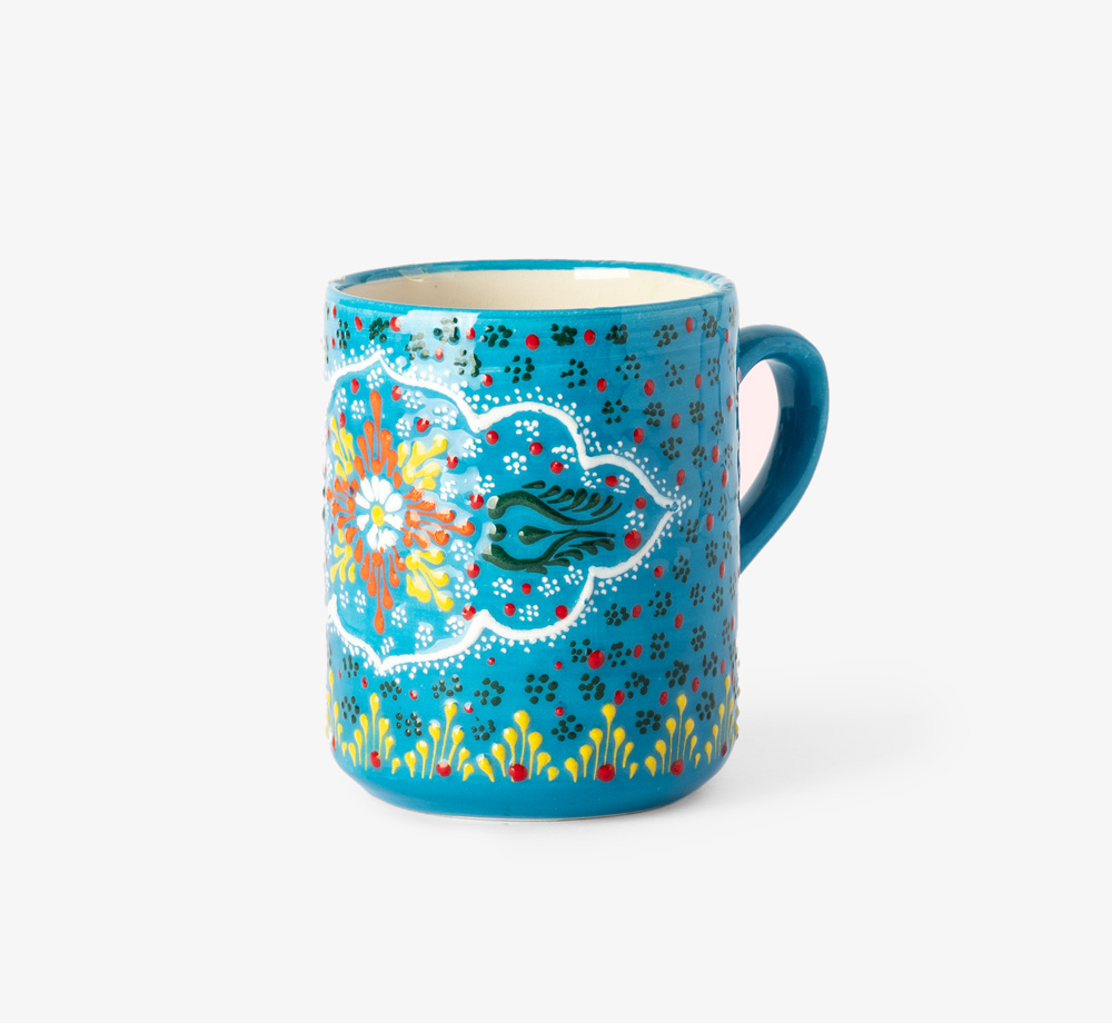 Blue Hand Painted Summer Ceramic Mug by BookblockCorporate Gifts| Bookblock
