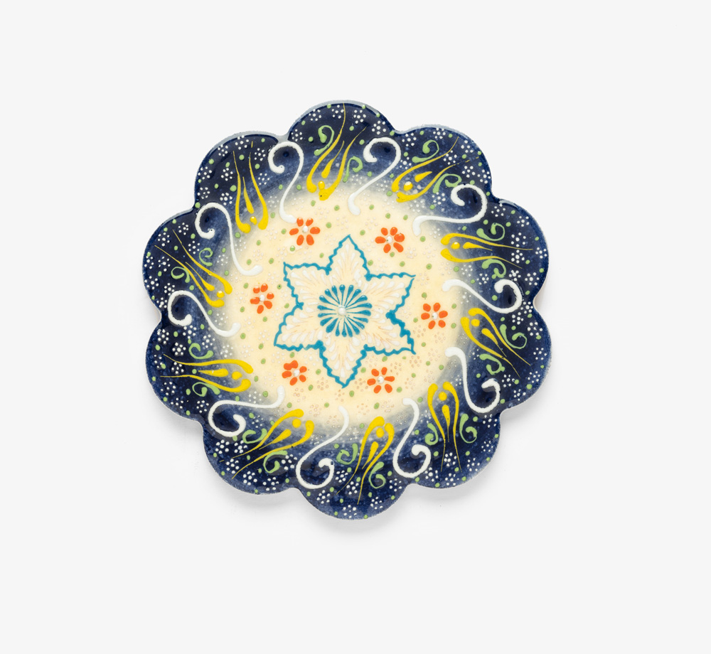Blue Hand Painted Summer Ceramic Trivet by BookblockCorporate Gifts| Bookblock