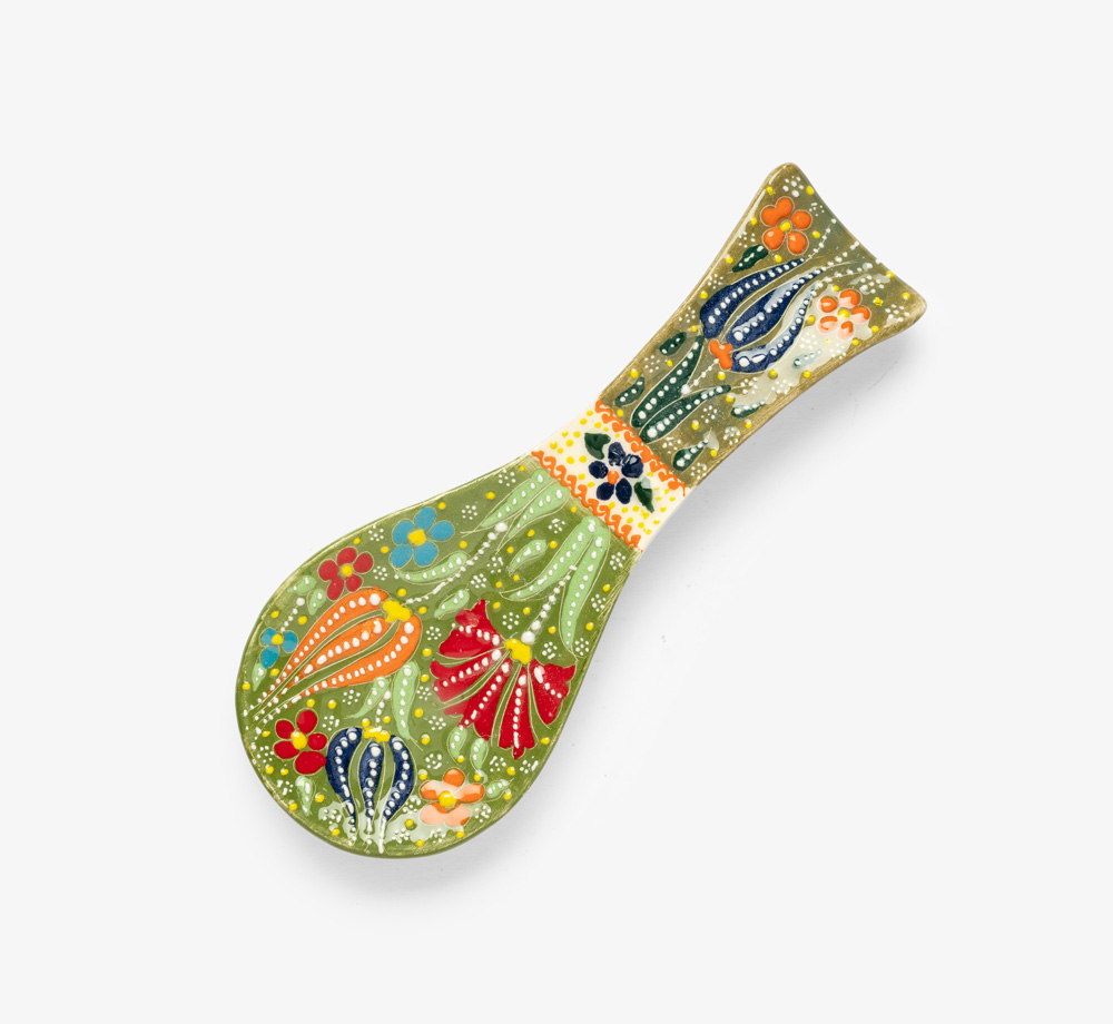 Green Hand Painted Summer Ceramic Spoon Rest by BookblockCorporate Gifts| Bookblock