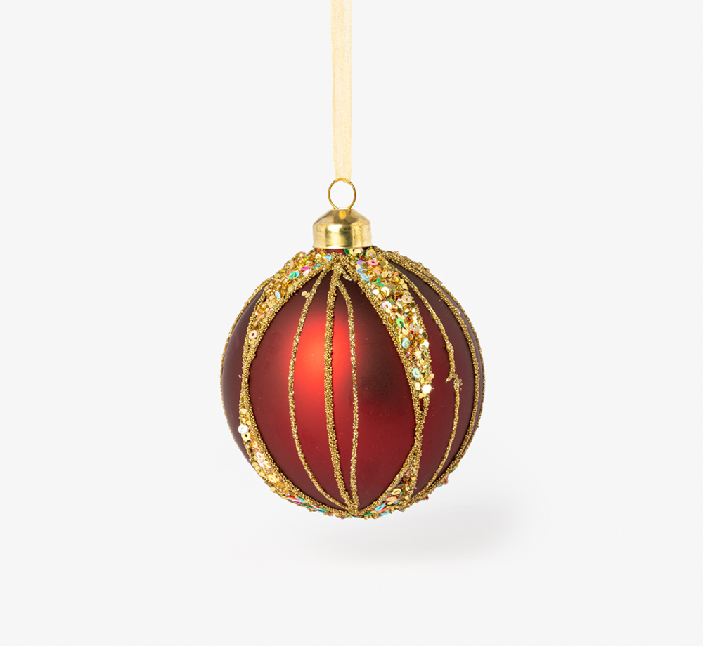 Red Sequin Bauble Decoration by BookblockCorporate Gifts| Bookblock